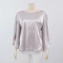 มิกิโกะ เสื้อเบลาส์คอปาด  แขนปีกค้างคาว ผ้ายืดแฟนซี - Image 3
