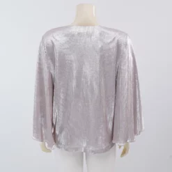 มิกิโกะ เสื้อเบลาส์คอปาด  แขนปีกค้างคาว ผ้ายืดแฟนซี - Image 5