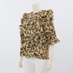 มิกิโกะ เสื้อเบลาส์คอกลม แขน 3 ส่วน  ผ้าพีชสกิน - Image 2