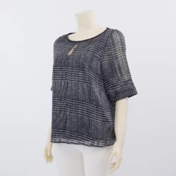 มิกิโกะ เสื้อเบลาส์คอปาด แขน 3 ส่วน ผ้าชีฟองแฟนซี - Image 2
