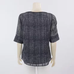 มิกิโกะ เสื้อเบลาส์คอปาด แขน 3 ส่วน ผ้าชีฟองแฟนซี - Image 3