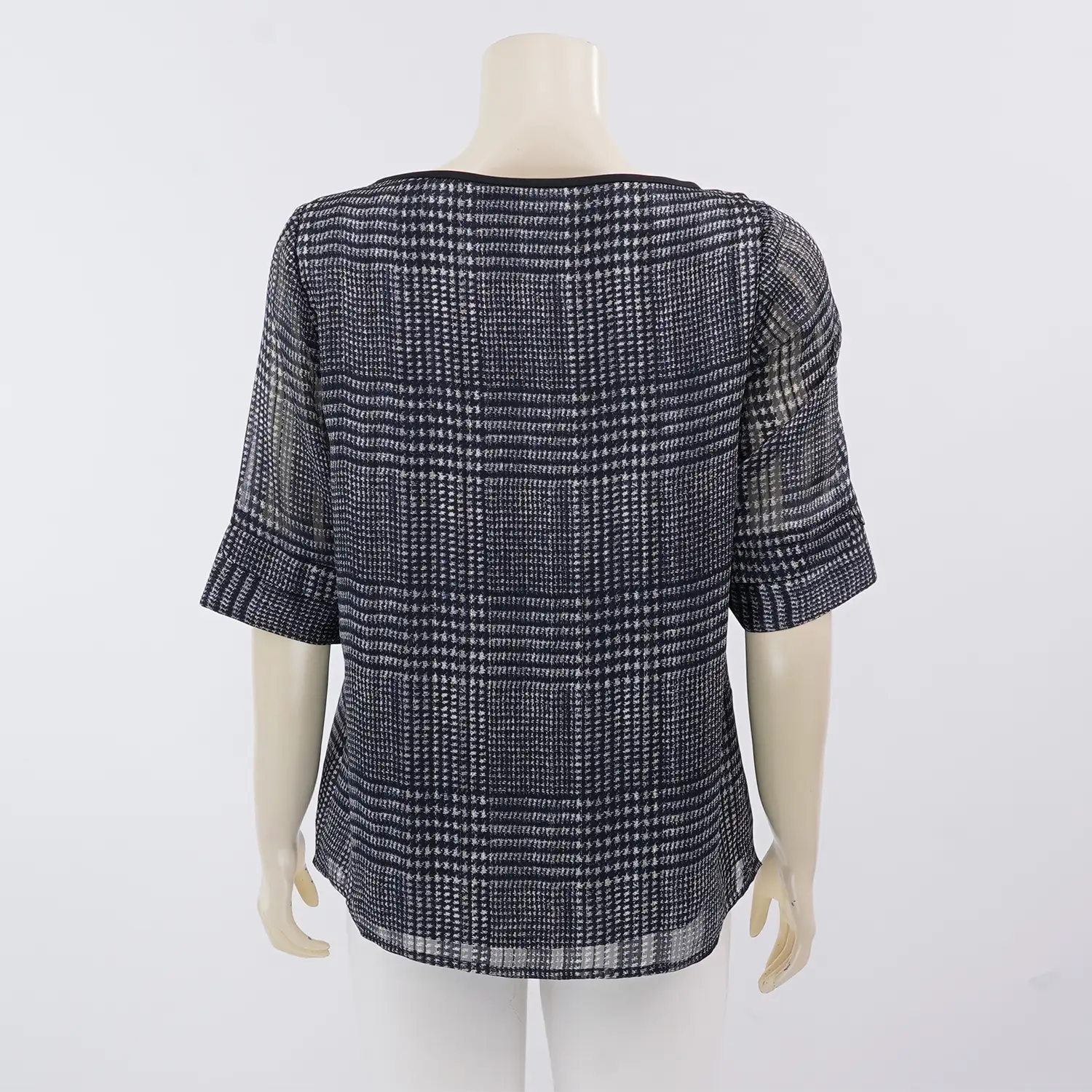 มิกิโกะ เสื้อเบลาส์คอปาด แขน 3 ส่วน ผ้าชีฟองแฟนซี - Image 3