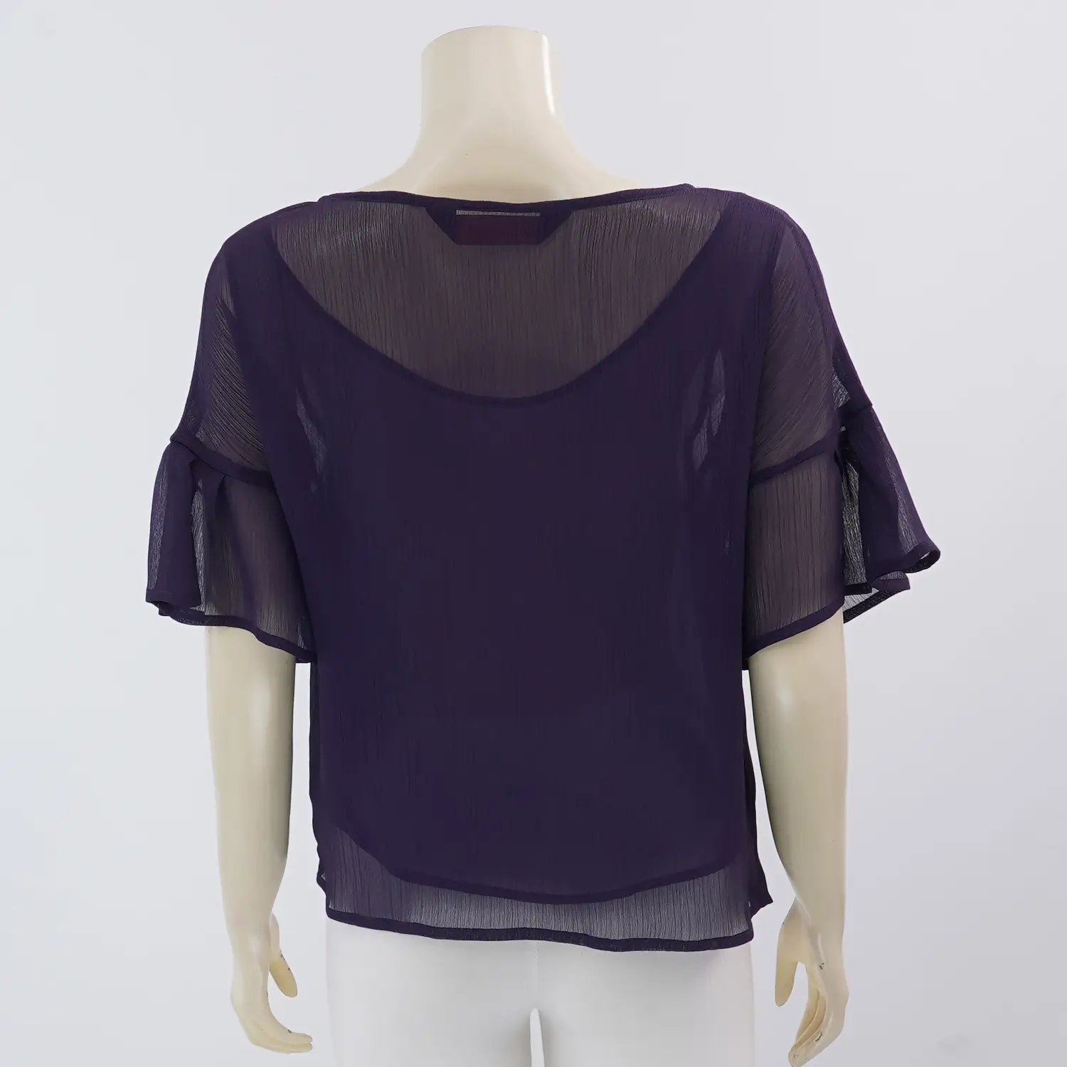 มิกิโกะ เสื้อเบลาส์คอกลม แขนสั้น ผ้าอังโกร่า - Image 3