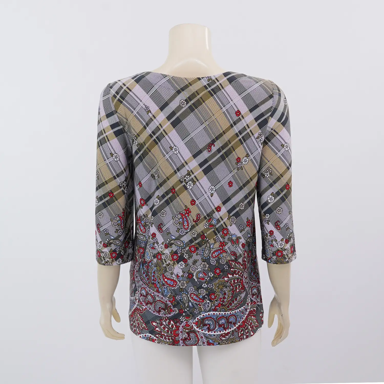มิกิโกะ เสื้อเบลาส์คอกลม แขน 3 ส่วน ผ้ายืดแฟนซี - Image 3