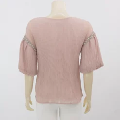มิกิโกะ เสื้อเบลาส์คอกลม แขนบอลลูน ยาว 3 ส่วน - Image 3