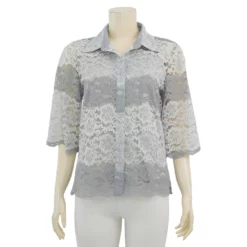 อาลิย่า เสื้อเชิ้ต แขน 3 ส่วน ผ้าลูกไม้แฟนซี พร้อมเสื้อตัวในคละสี - Image 2