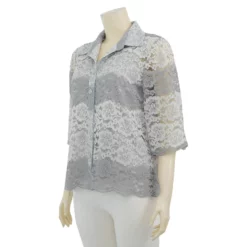 อาลิย่า เสื้อเชิ้ต แขน 3 ส่วน ผ้าลูกไม้แฟนซี พร้อมเสื้อตัวในคละสี - Image 3