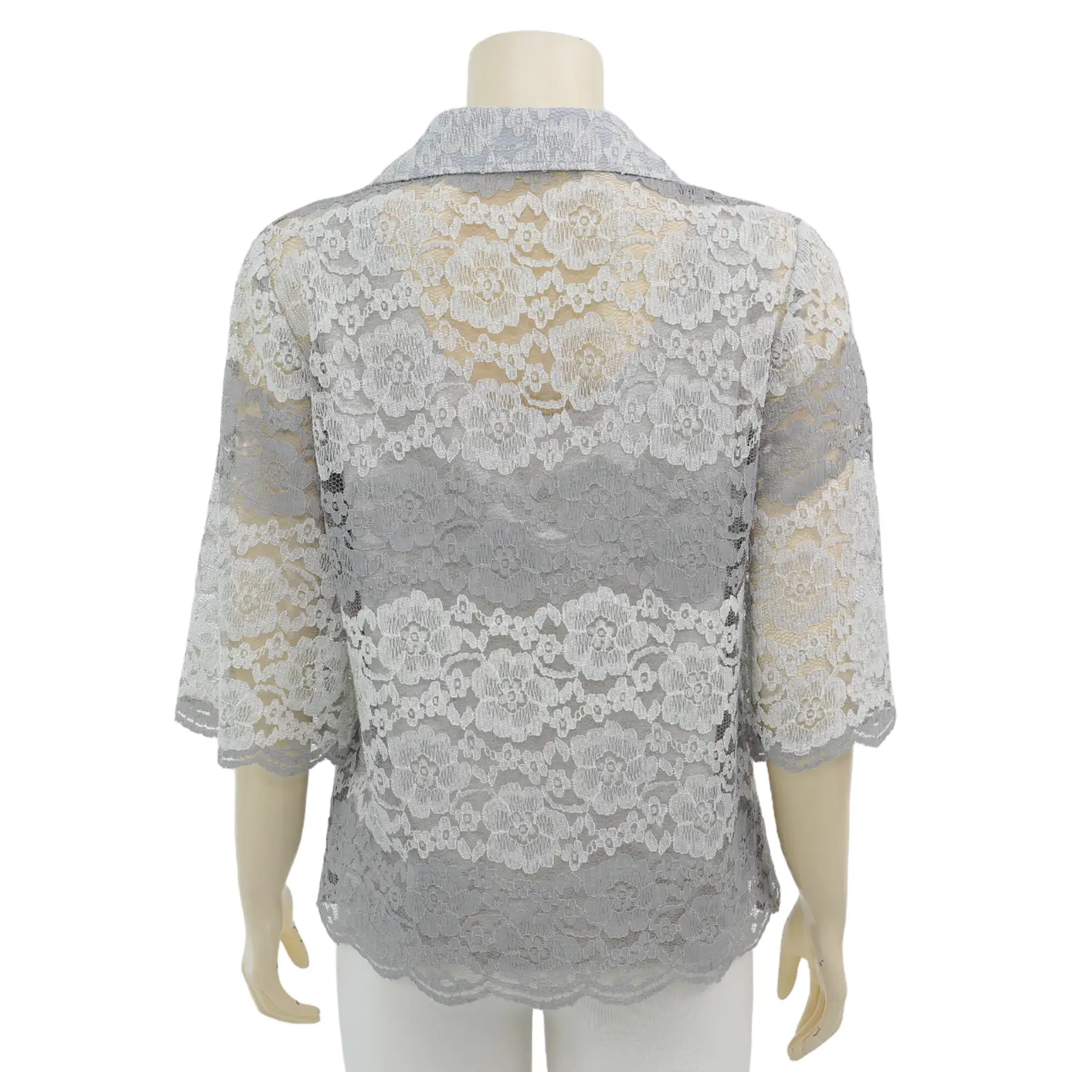 อาลิย่า เสื้อเชิ้ต แขน 3 ส่วน ผ้าลูกไม้แฟนซี พร้อมเสื้อตัวในคละสี - Image 4