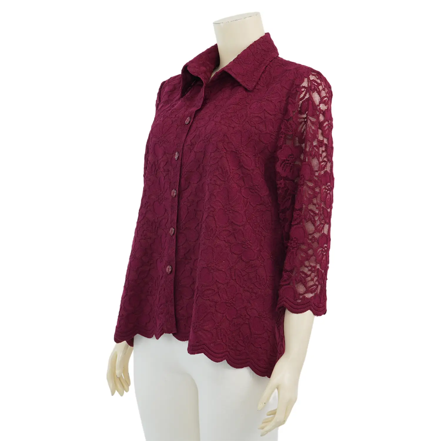 อาลิย่า เสื้อเชิ้ต แขน 4 ส่วน ผ้าลูกไม้ฮันน่า - Image 2
