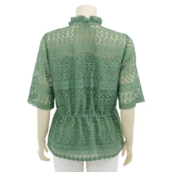 อาลิย่า เสื้อเบลาส์คอกลม แต่งระบาย แขนสั้น ผ้าลูกไม้ฮันน่า - Image 3