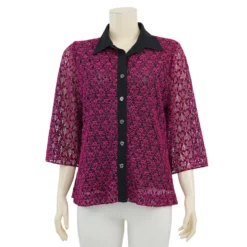 อาลิย่า เสื้อเชิ้ต แขน 3 ส่วน ผ้าลูกไม้ราเชล - Image 3