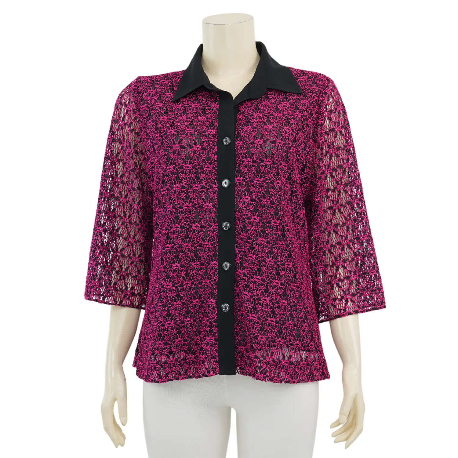 อาลิย่า เสื้อเชิ้ต แขน 3 ส่วน ผ้าลูกไม้ราเชล - Image 3