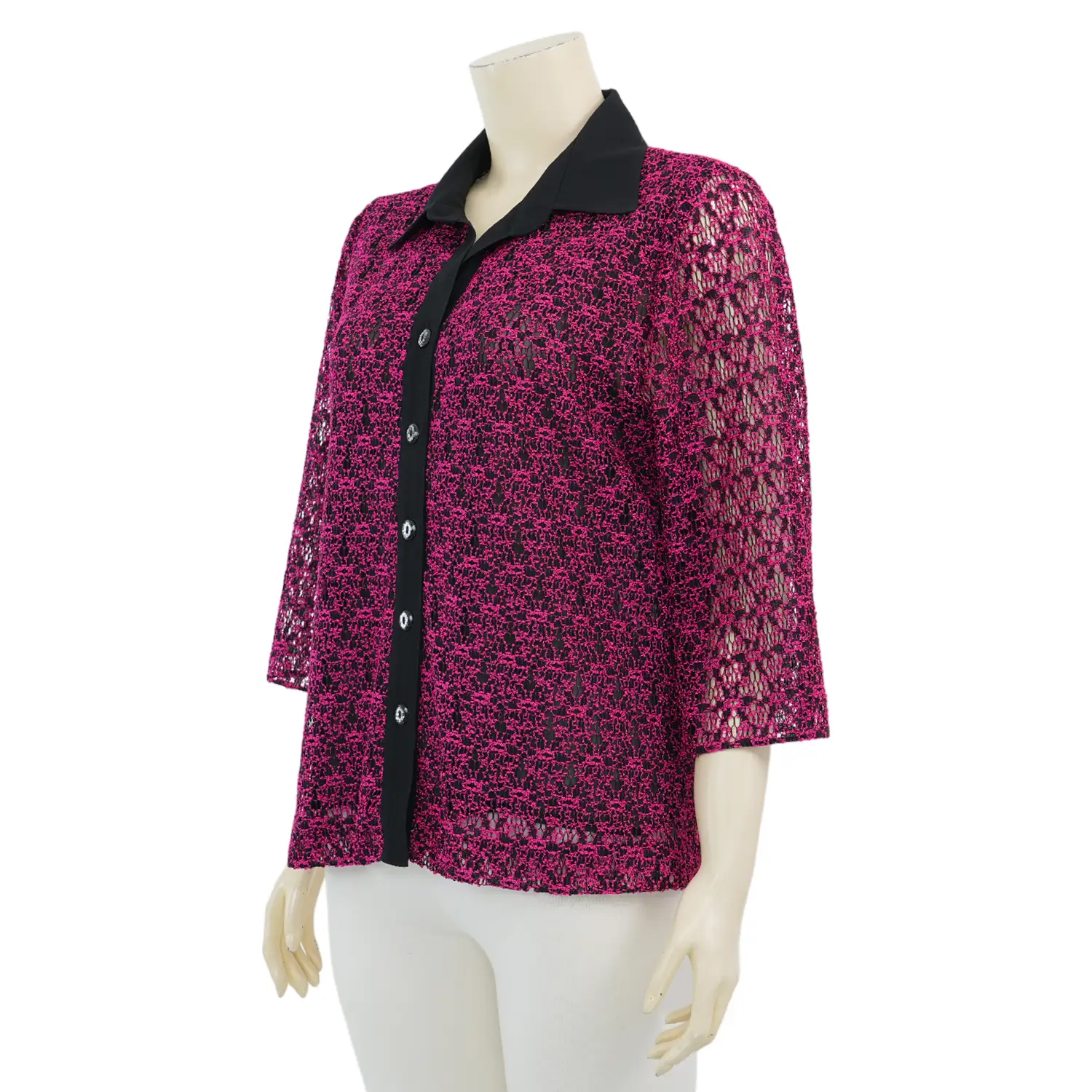 อาลิย่า เสื้อเชิ้ต แขน 3 ส่วน ผ้าลูกไม้ราเชล - Image 4