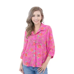มิกิโกะ เสื้อเชิ้ต แขน 3 ส่วน ผ้าพีชสกินไอยู 