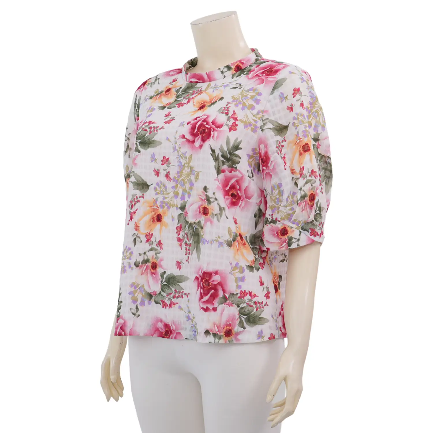 มิกิโกะ เสื้อเบลาส์คอกลม แขนยาว 3 ส่วน ผ้าพีชสกินไอยู - Image 2