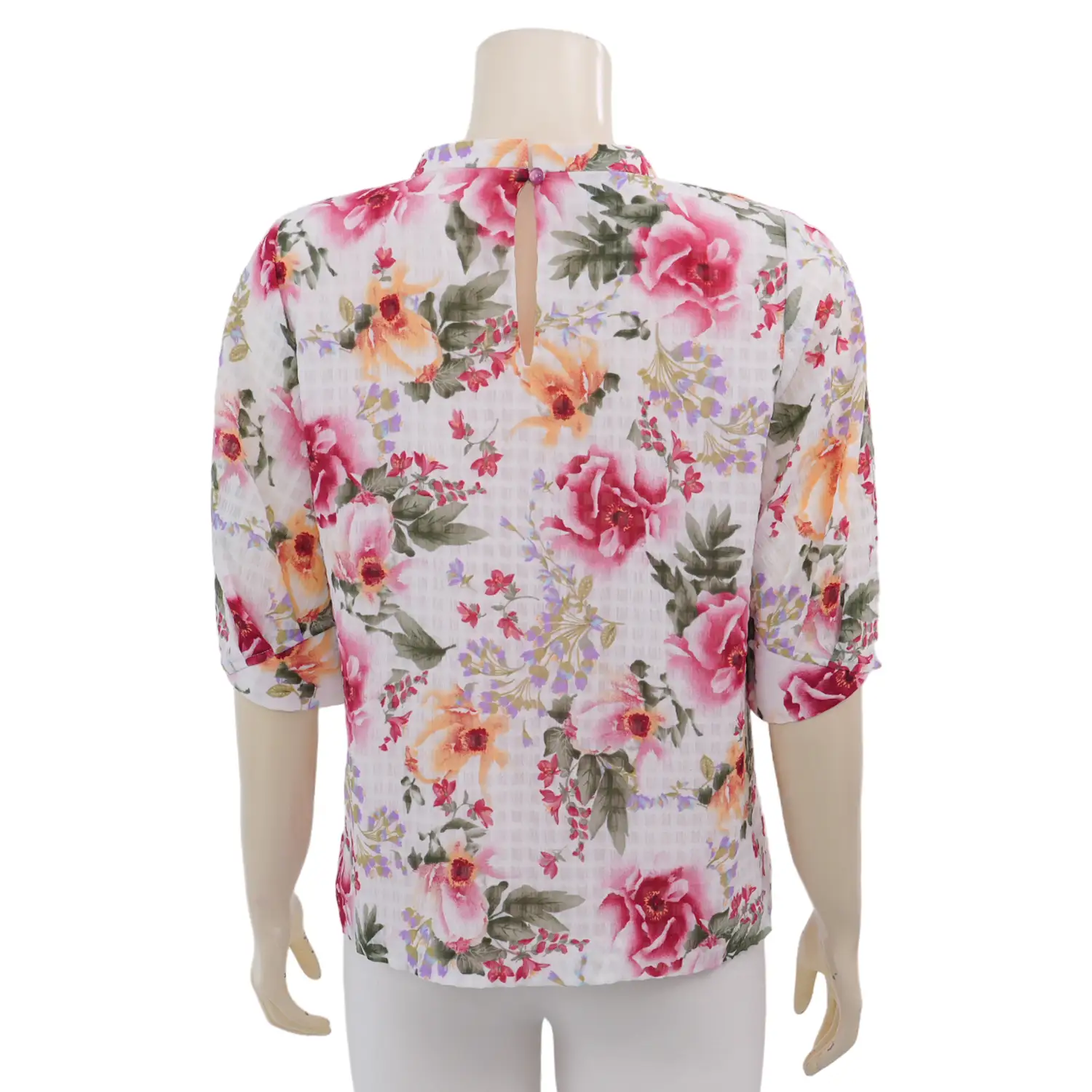 มิกิโกะ เสื้อเบลาส์คอกลม แขนยาว 3 ส่วน ผ้าพีชสกินไอยู - Image 3