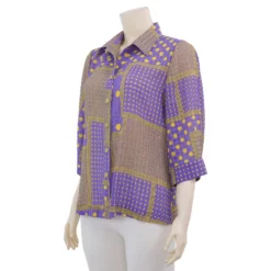 มิกิโกะ เสื้อเชิ้ต แขน 3 ส่วน ผ้าพีชสกินไอยู ลายโพก้า ดอต - Image 2
