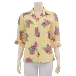 มิกิโกะ เสื้อเชิ้ต  แขนยาว 3 ส่วน ผ้าเบิร์นเอ้าท์ MIKIKO
