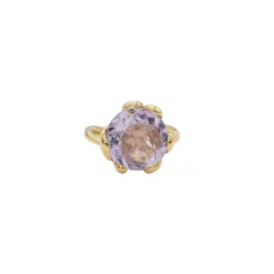 ดีล่า  แหวนเงิน925 สีทอง ประดับแอเมทิสต์