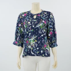 วารอนนิก้า เสื้อเบลาส์คอกลม แขนกระบอก 3 ส่วน ผ้าพีชสกิน  - Image 2