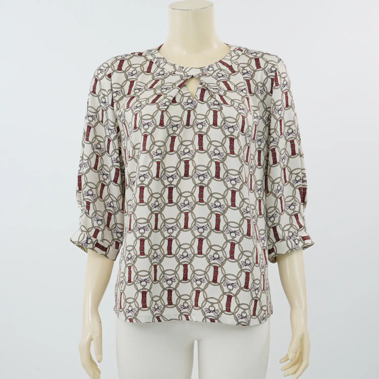 วารอนนิก้า เสื้อเบลาส์คอกลม แขน 3 ส่วน ผ้าพีชสกิน