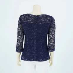 มิกิโกะ เสื้อคอปาด แขน 3 ส่วน ผ้าลูกไม้วาเลนเซีย - Image 3