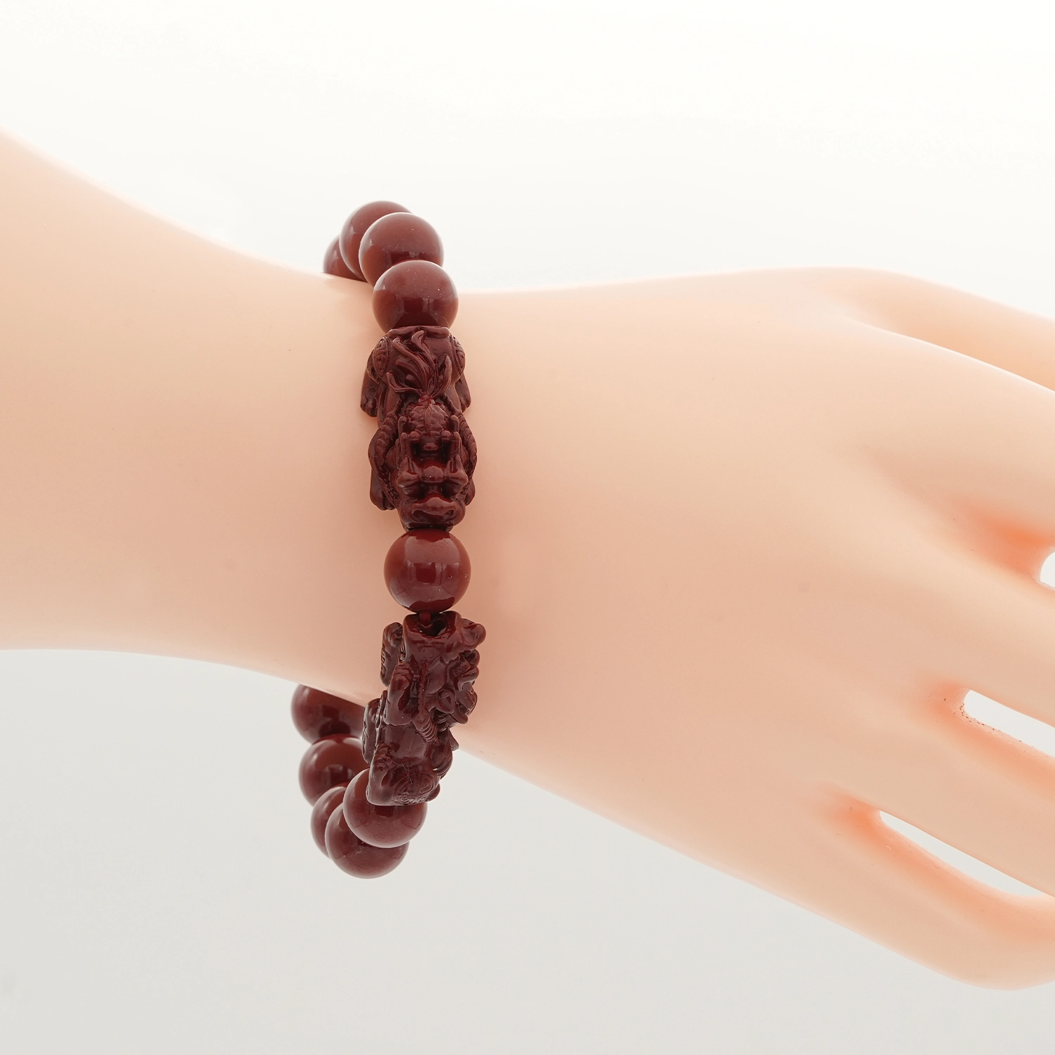 มันตรา และ นารา สร้อยข้อมือซินนาบาร์ แกะสลักรูปปี่เซี๊ยะ - Image 2