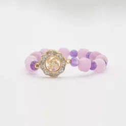 มันตรา และ นารา สร้อยข้อมือลาเวนเดอร์ แอเมทิสต์ และแอเมทิสต์ ตกแต่งจี้กังหัน