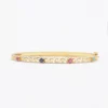ไลลา จิวเวลลี่ กำไลข้อมือเงิน925 ชุบทอง24K  ประดับไพลิน, มรกต และทับทิม