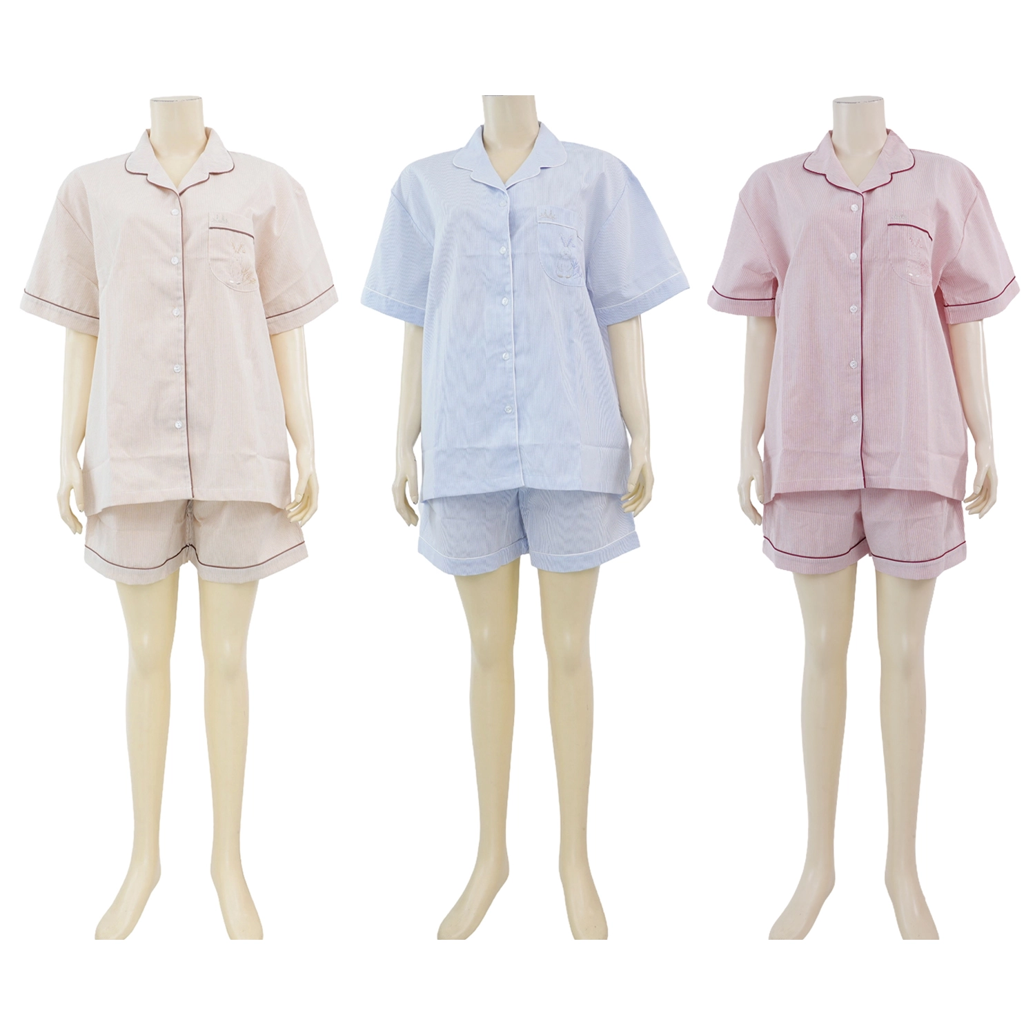 กุลสตรี ชุดนอนเสื้อแขนสั้น และกางเกงขาสั้น ผ้า WOVEN