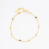 โชว์สยาม สร้อยข้อมือเงิน925 ชุบทอง18K ประดับ การ์เนต, เซอร์คอน,  ซิทริน,โทแพซสีขาว  และโครม ไดออปไซด์