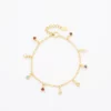 โชว์สยาม สร้อยข้อมือเงิน925 ชุบทอง18K  ประดับการ์เนต, ซิทริน,โทแพซสีขาว, โครม ไดออปไซด์และแซปไฟร์สีฟ้า