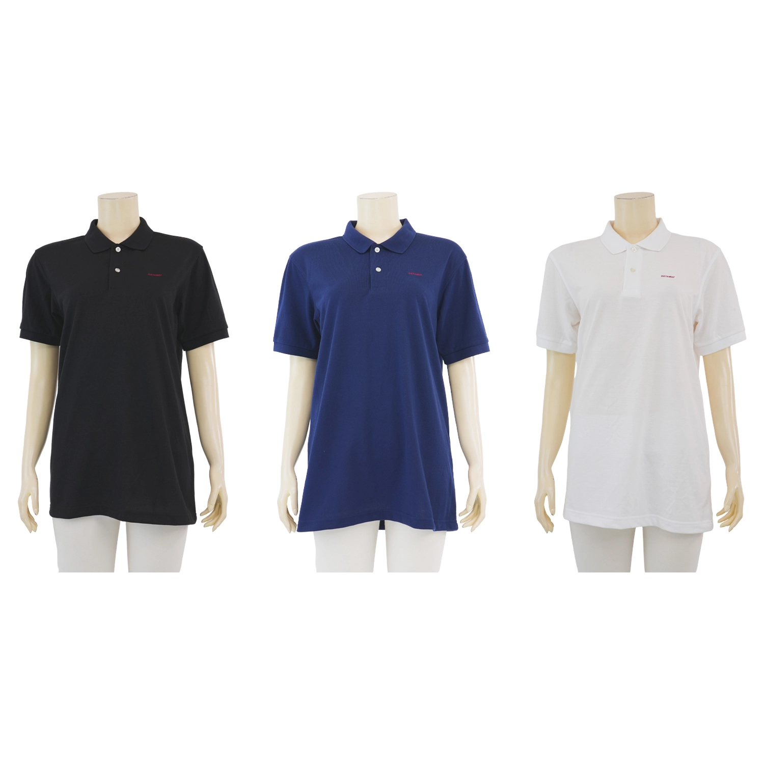 เกทอะเวย์ เซตเสื้อโปโล แขนสั้น 3 ตัว 3 สี (ดำ, กรมท่า, ขาว)