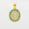เนตรไอริน จี้เงิน925 ชุบทอง18K ประดับทับทิมสีงาช้าง, มรกต และโทแพซสีขาว