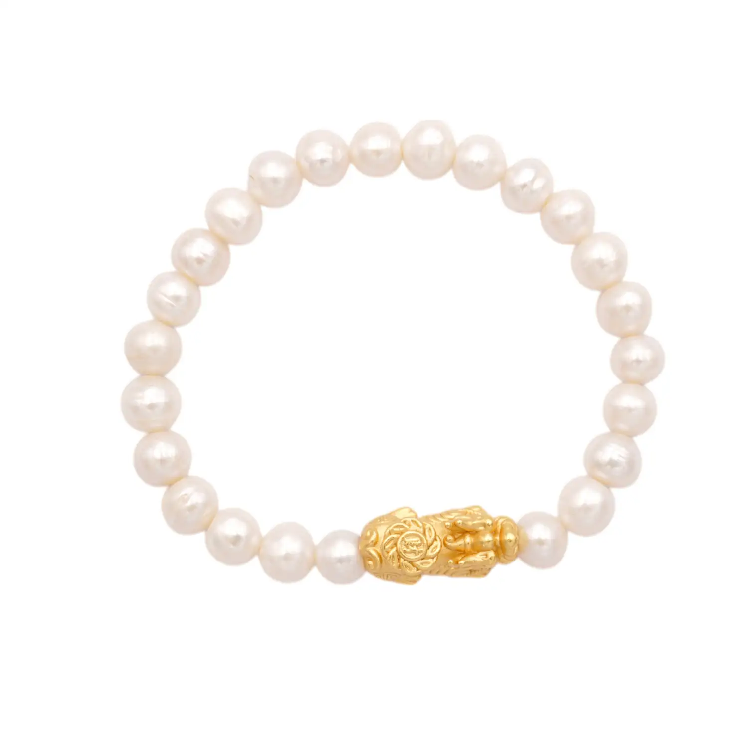 พรีม่าเพิร์ล สร้อยข้อมือเงิน925 ชุมทอง18K ประดับมุกน้ำจืด