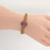 วาณิช จิวเวลรี่ กำไลเงิน925 ชุบทอง18K  ฉลุลาย ประดับแอเมทิสต์