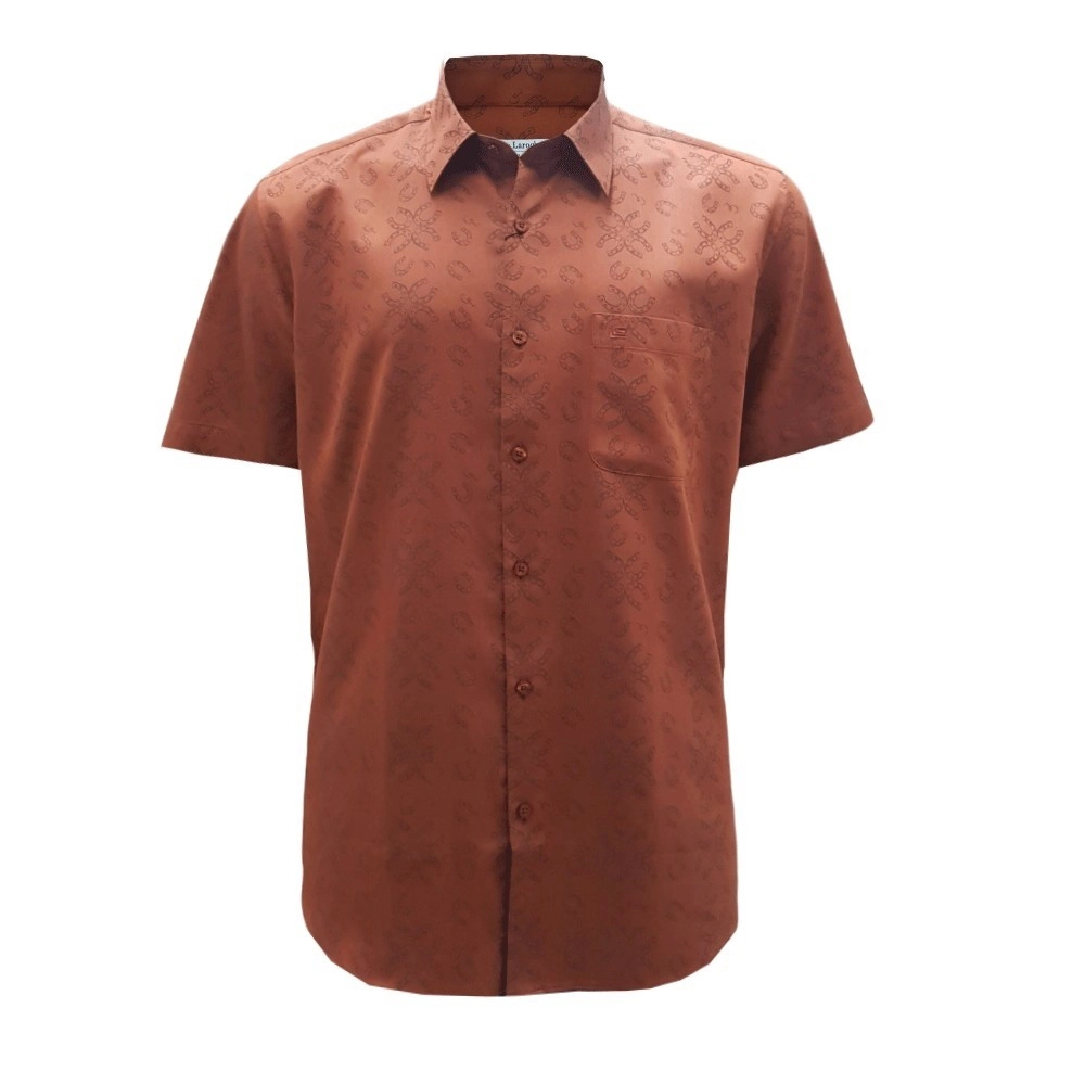 กี ลาโรช เสื้อเชิ้ต แขนสั้น ทรง Slim Fit สีน้ำตาล