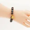 ลักษ์ มงคล สร้อยข้อมือคลัวซอนเน่ แจสเปอร์สีน้ำเงิน และ ฮีมาไทต์ ติดจี้ดอกรัก