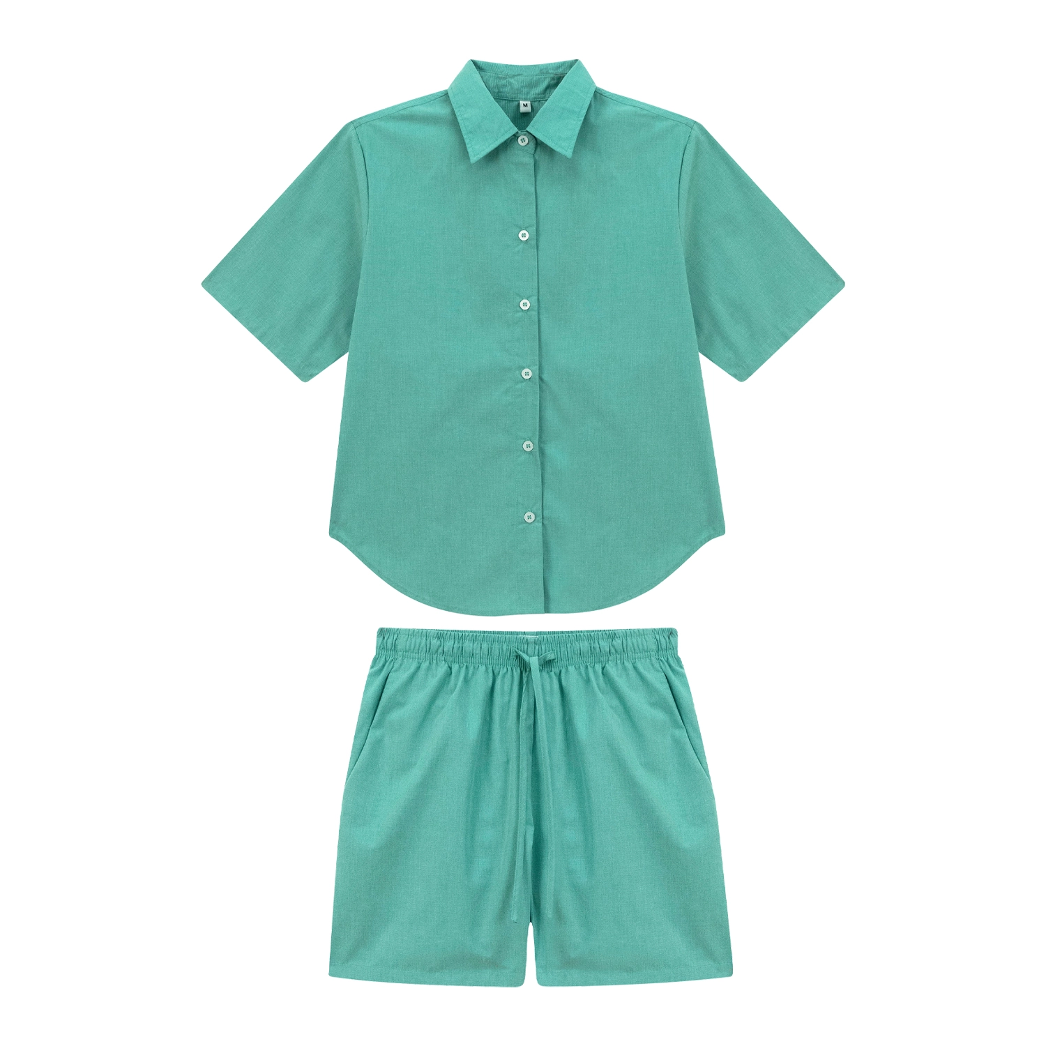 เบสิก ออเดร เซตเสื้อคอปกแขนสั้น และกางเกงขาสั้น สีเขียว