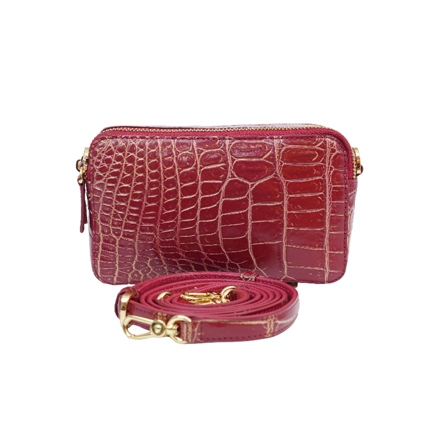 รีเวอร์ กระเป๋าครอสบอดี้หนังท้องจระเข้ ทรงสี่เหลี่ยม รุ่น ESTEE