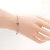 คีพเซค สร้อยข้อมือเงิน925 ตกแต่ง ตุ้งติ้งแอเมทิสต์รูปหัวใจ