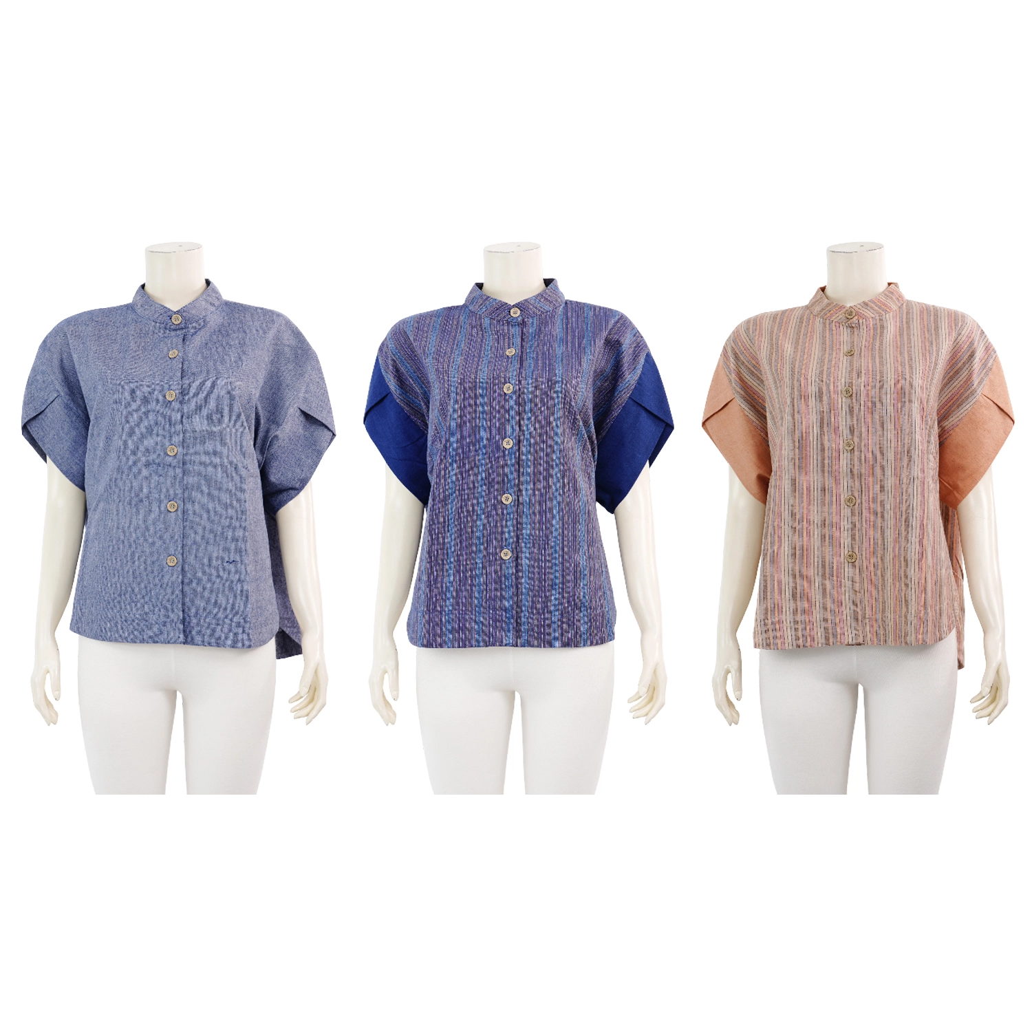 ห่ม สตูดิโอ เสื้อเบลาส์คอจีน แขนสั้น
