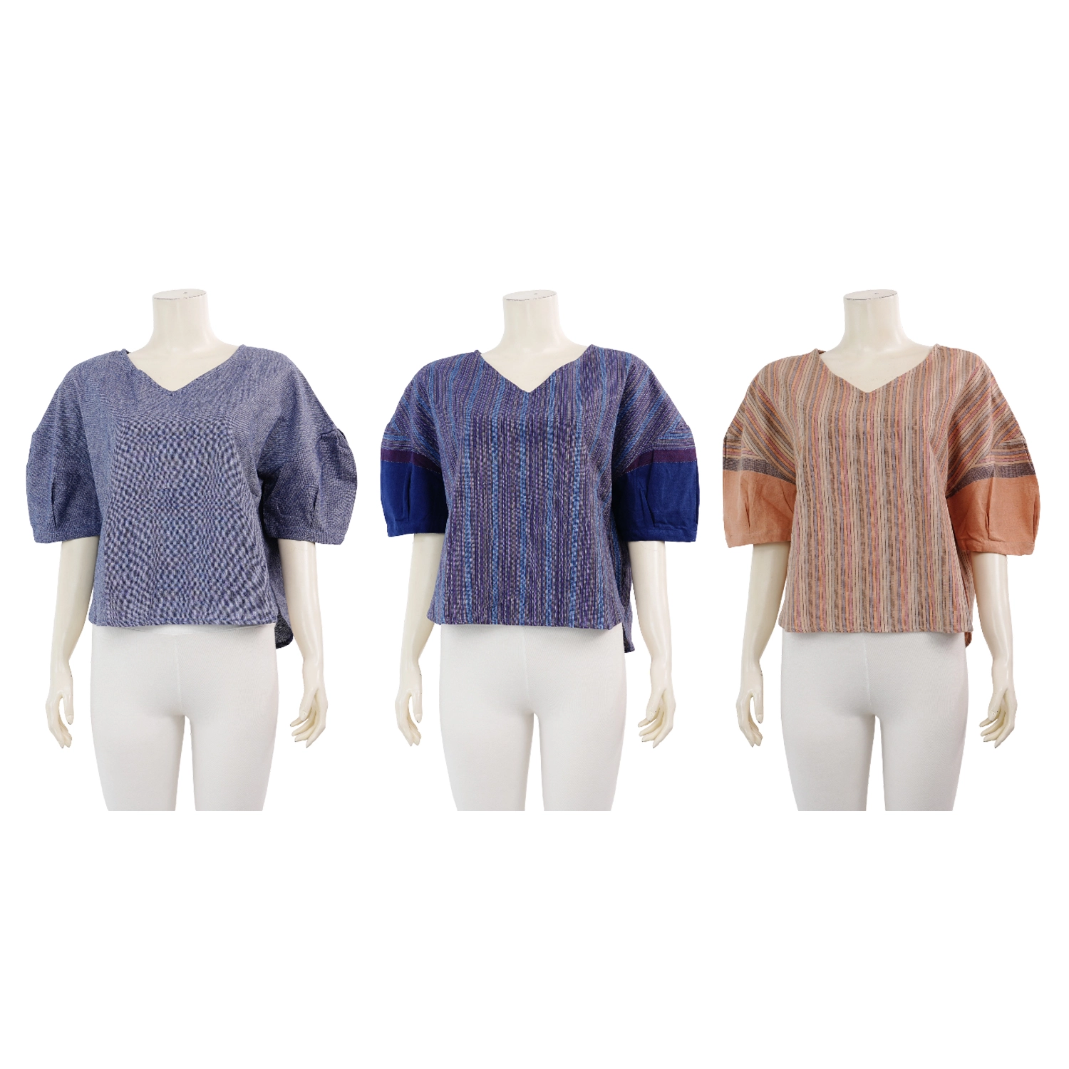 ห่ม สตูดิโอ เสื้อเบลาส์คอวี แขนสั้นทรงแขนพอง