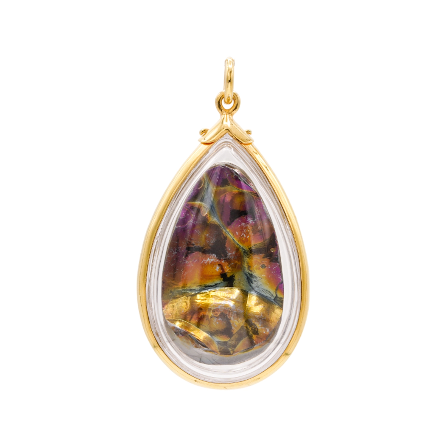 อัญญามินทร์ จี้ฮีมาไทต์ทรงหยดน้ำ ตัวเรือนเงิน925 ชุบทอง18K