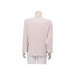 โออาร์ ดีไซน์ เสื้อเบลาส์คอปาด แขนยาวทรงกระบอก ผ้าพลีทสีโอลด์โรส - Image 3