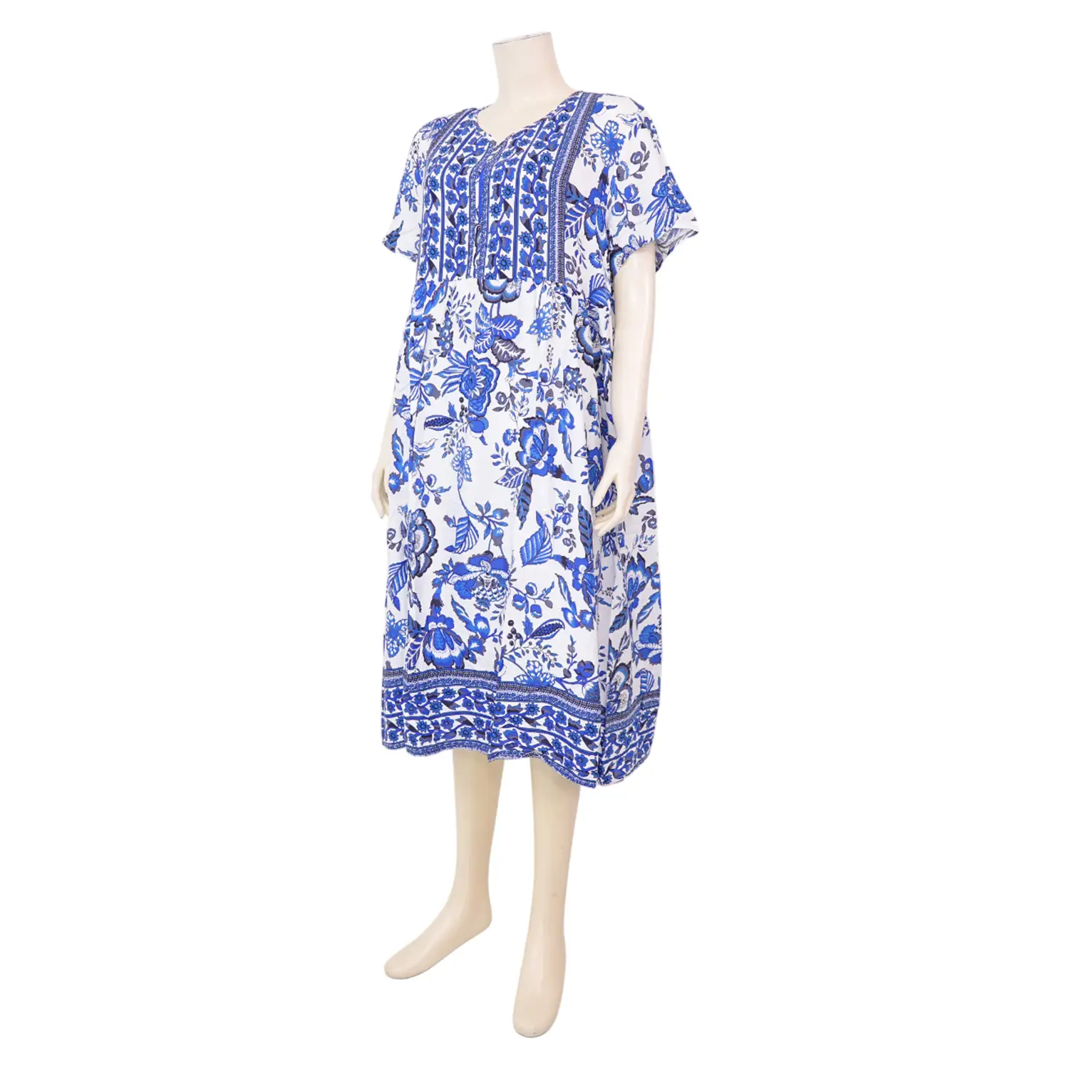 เซอร์ซี เกรส เดรสคอวี แขนสั้น พิมพ์ลายดอกไม้ ผสมลายเส้น - Image 3