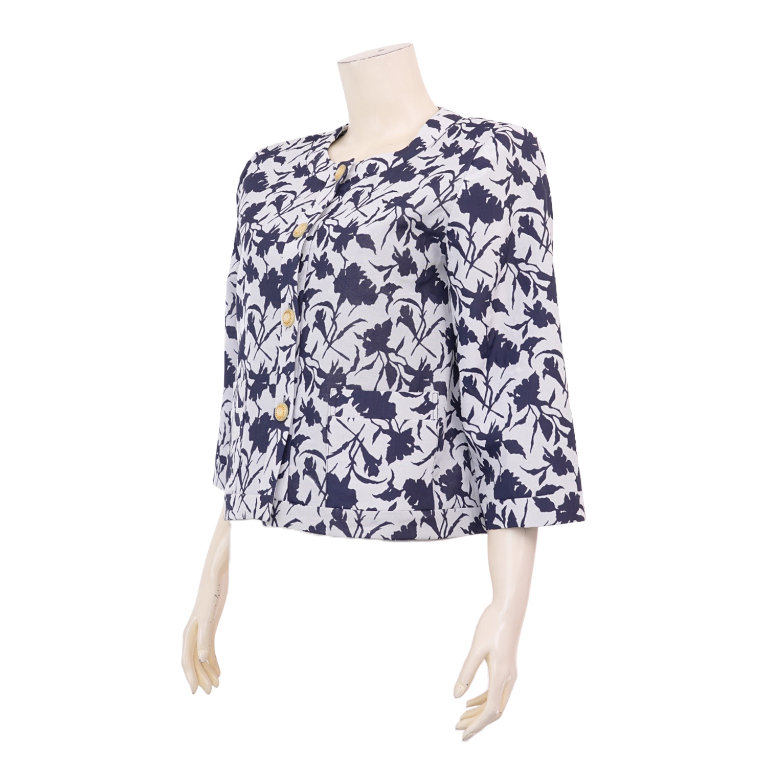 มินนะ เสื้อคลุมคอกลม แขนกระบอกยาว 5 ส่วน ผ้าแจ็คการ์ดแฟนซี - Image 2