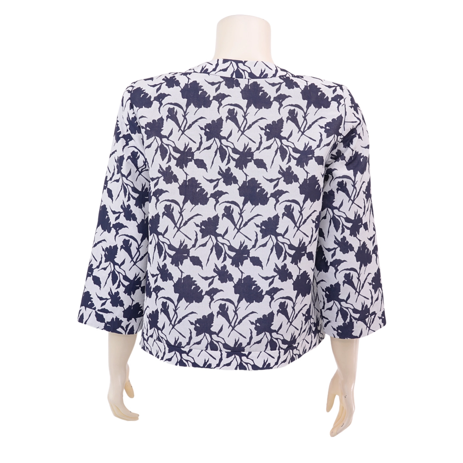 มินนะ เสื้อคลุมคอกลม แขนกระบอกยาว 5 ส่วน ผ้าแจ็คการ์ดแฟนซี - Image 3