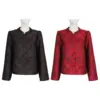 เบคกี้ รัสเซล เสื้อคลุมคอตั้ง แขนกระบอกยาว 5 ส่วน ผ้าแจ็คการ์ดทอลาย