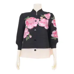 ควีนนาร์ บูติค เสื้อคอจีน แขนยาว 4 ส่วน ลายดอกกล้วยไม้ - Image 2